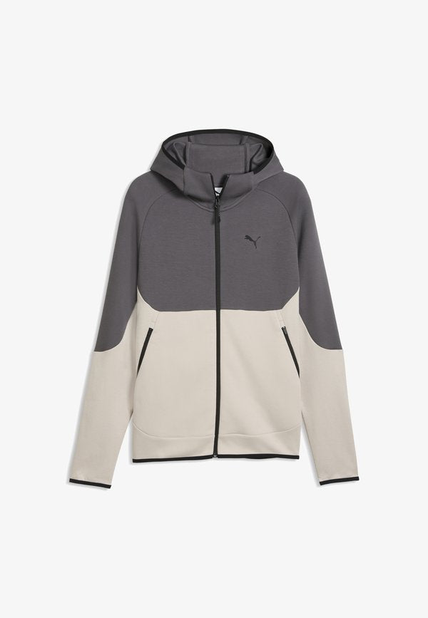 Puma PUMATECH ELEVATED SLIM KAPUZENJACKE - Zip-up sweatshirt - silver fog