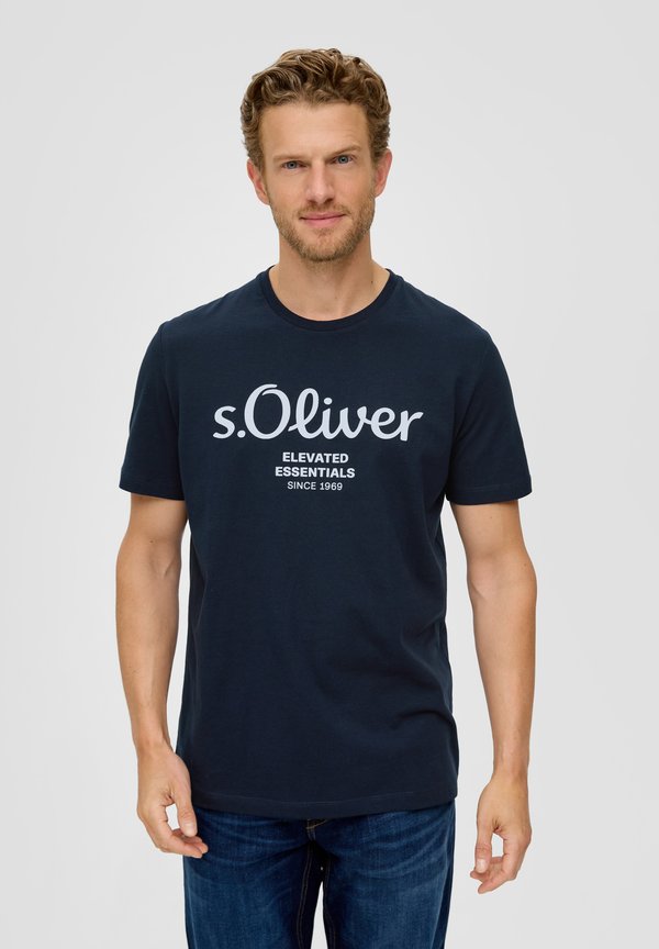 s.Oliver KURZARM - Print T-shirt - navy