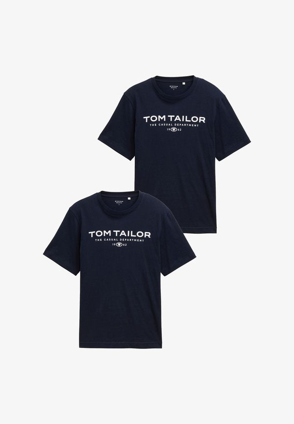 TOM TAILOR 2ER-PACK - Print T-shirt - blau