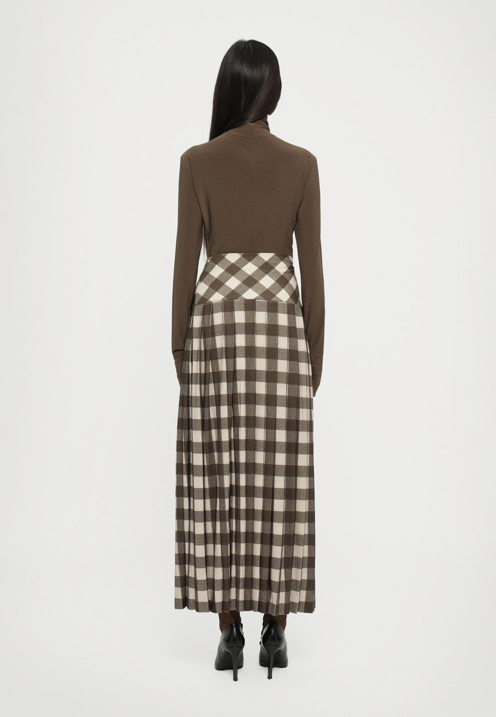 Norma Kamali PLEATED LONG SKIRT SLIT