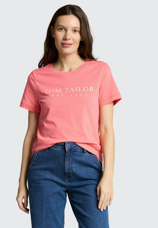 TOM TAILOR LOGO  - Print T-shirt - soft coral/pink