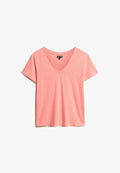Superdry & Co EMBROIDERED V NECK  - Basic T-shirt - peach amber pink