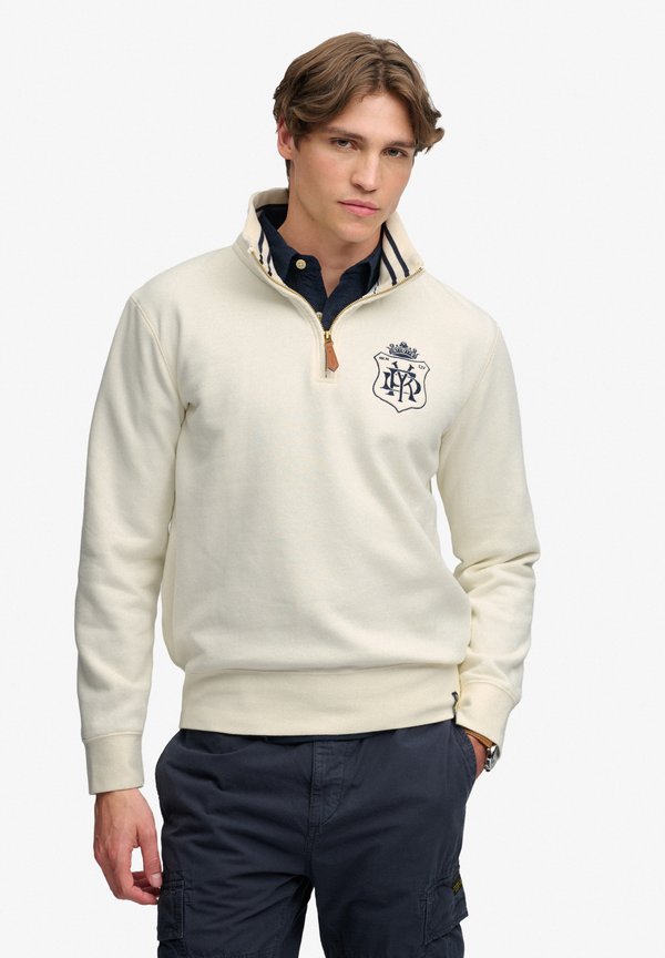 Superdry & Co SUPERDRY GOTHIC VARSITY HALF ZIP SWEATSHIRT.. - Sweatshirt - cream