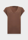Vero Moda VMFILLI V NECK TEE - Basic T-shirt - chocolate martini