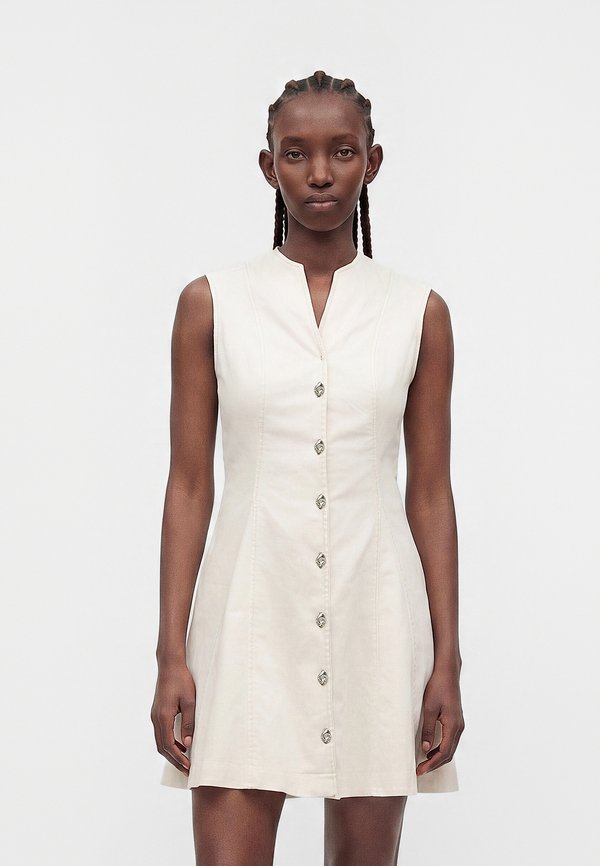 ONLY ONLFILUCA SHORT DRESS  - Denim dress - ecru