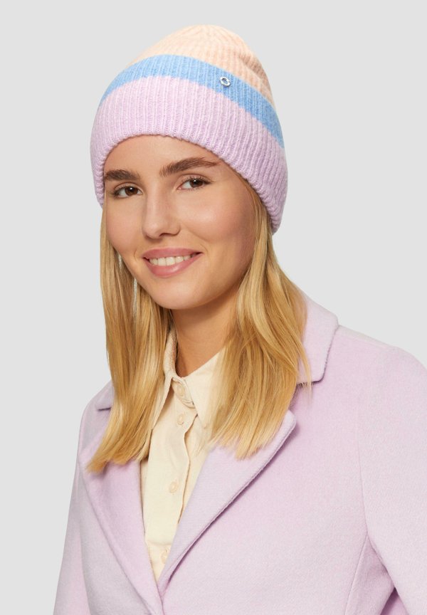 s.Oliver MET STREPEN - Beanie - lavendel