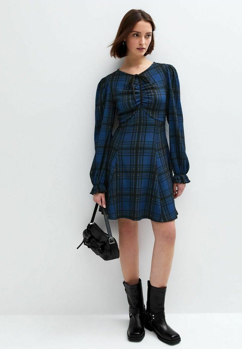 New Look CRINKLED JERSEY CHECKED MINI