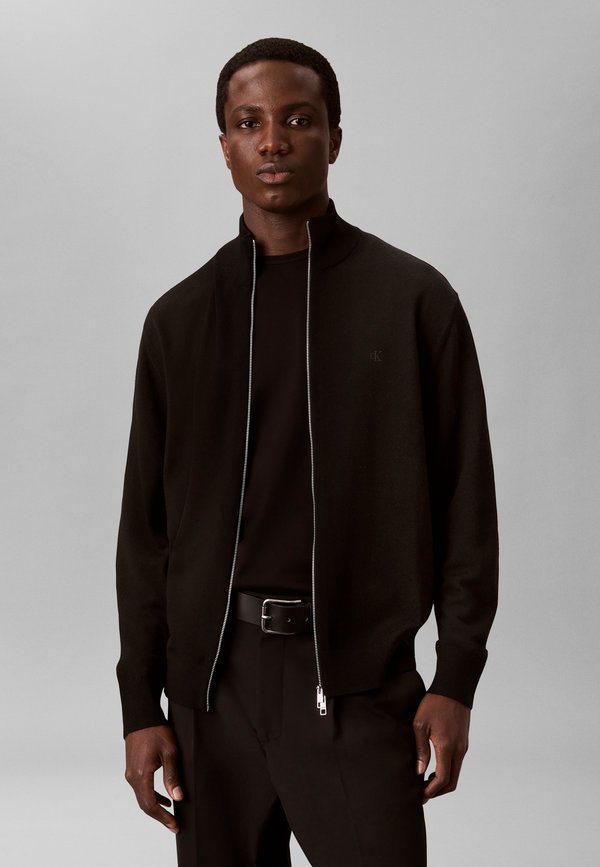 Calvin Klein FULL ZIP  - Cardigan - black