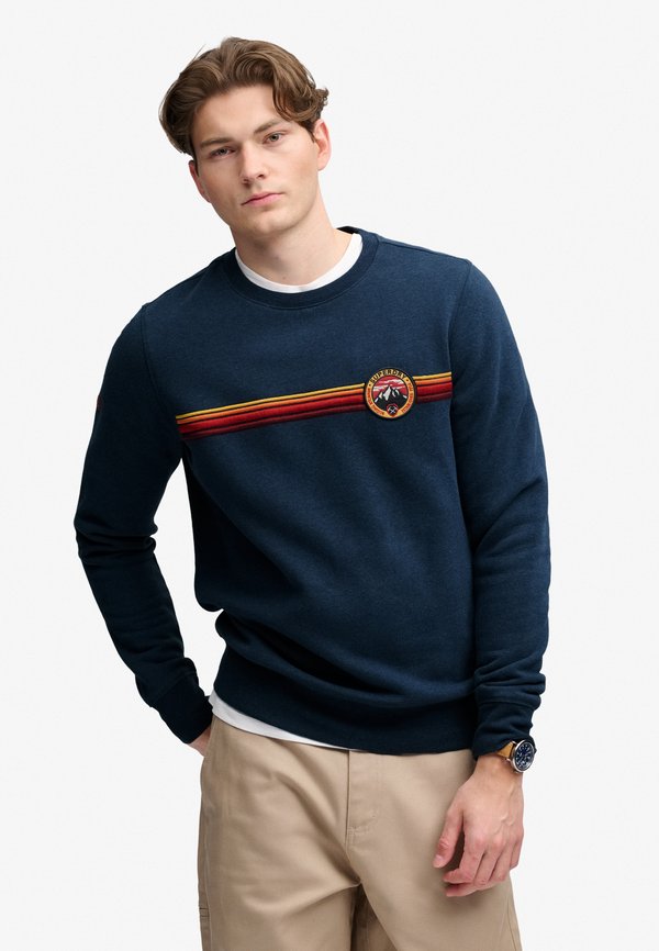 Superdry & Co SUPERDRY OUTDOOR STRIPE LOGO RELAXED SWEATSHIRT.. - Sweatshirt - deep sea blue marl