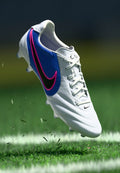 Nike Performance TIEMPO LIGERA PRO FG UNISEX - Firm-ground football boots - white/black/racer blue/pink blast