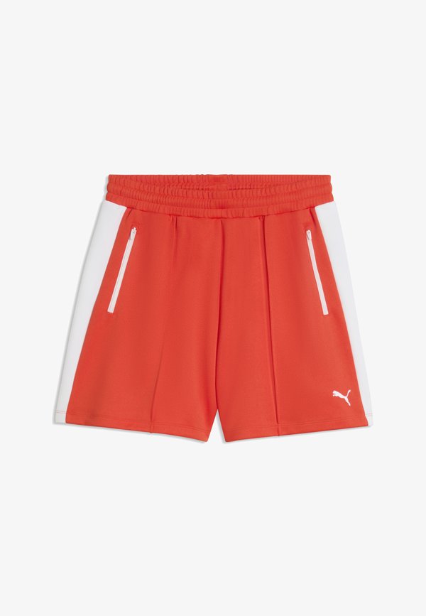 Puma T7 RELAXED PINTUCK SHORTS 4’ - Tracksuit bottoms - red flash