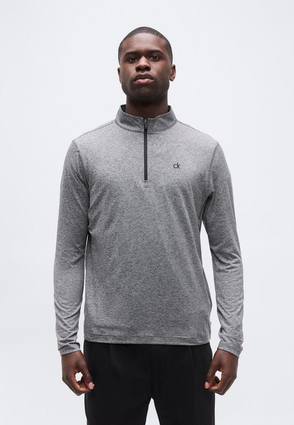 Calvin Klein Golf CRUISE ZIP - Long sleeved top - charcoal marl