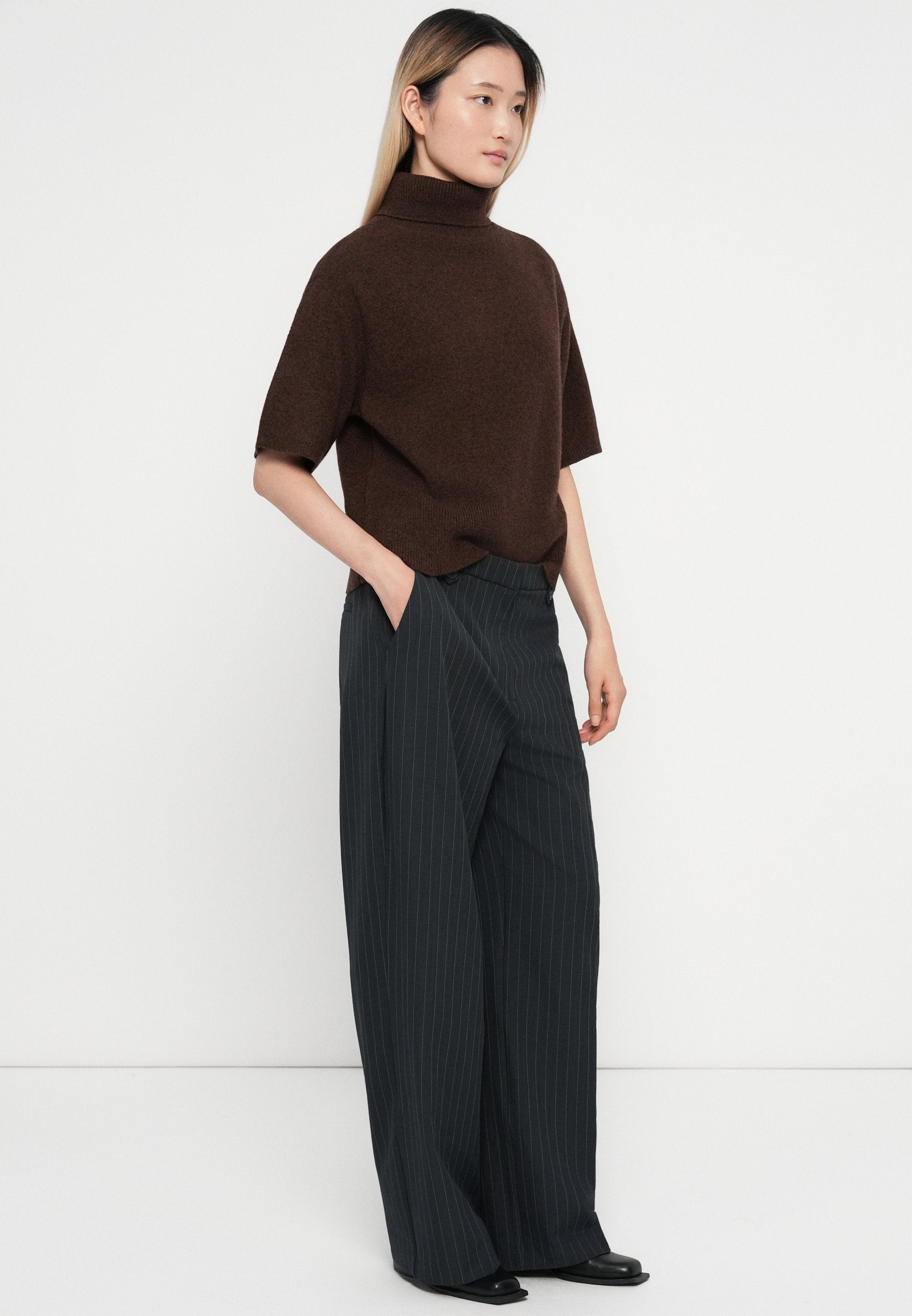 ONLROME LIFE WIDE PINST PANT Media 5