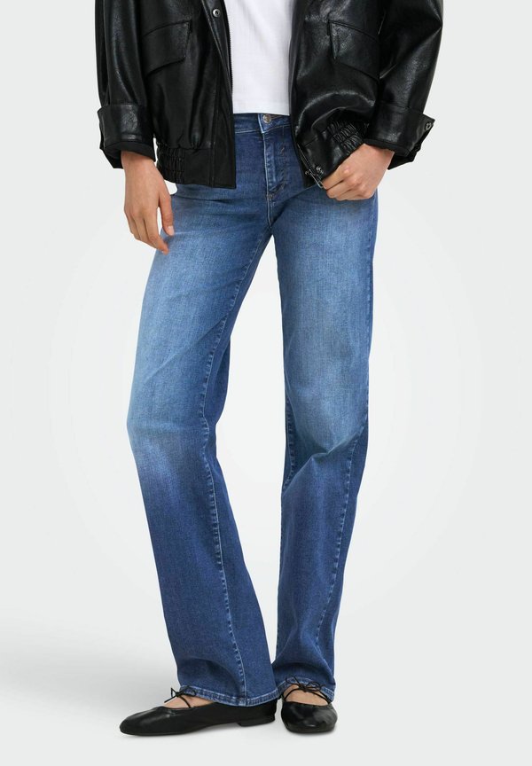 ONLY STRAIGHT FIT JEANS ONLBLUSH MID WAIST STRAIGHT FIT JEANS - Straight leg jeans - medium blue denim