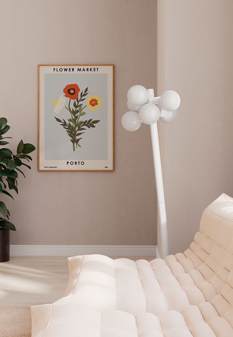 Poster and Frame FLOWER MARKET PORTO