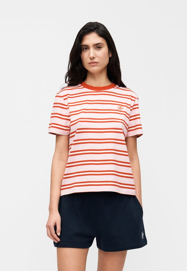 Tommy Hilfiger LOGO EMBROIDERY JERSEY CREW NECK T-SHIRT - Basic T-shirt - bonita pink/fireworks