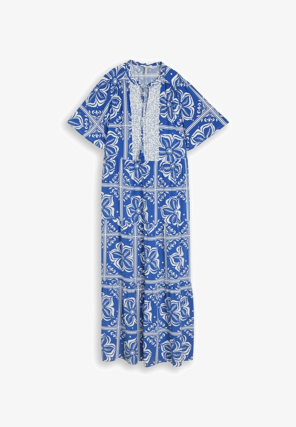 TOM TAILOR TOM TAILOR KLEIDER & JUMPSUITS LOOSE FIT MAXI-KLEID MIT MUSTER - Maxi dress - blue flower tile design