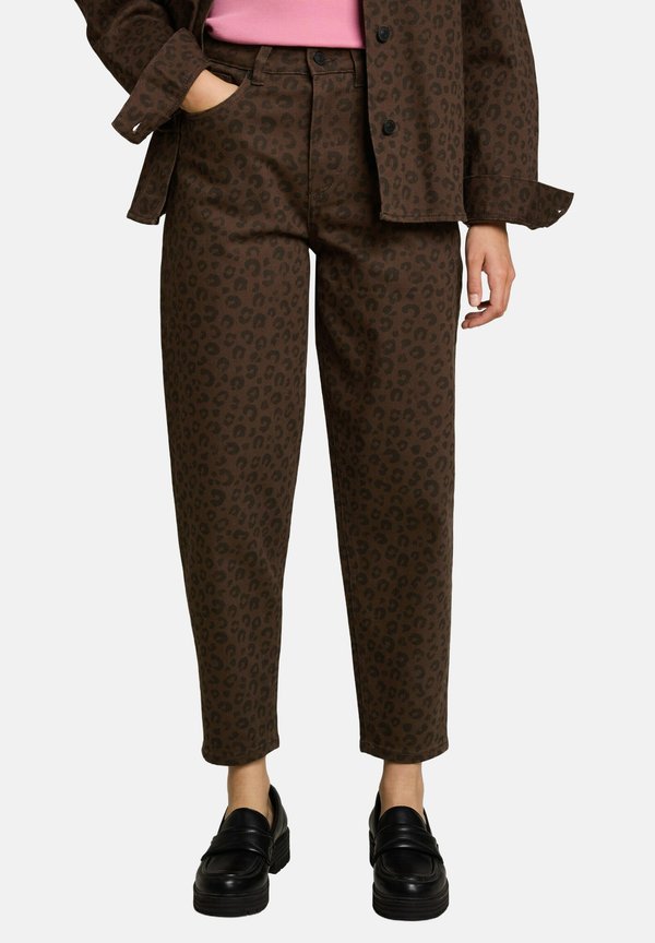 TOM TAILOR TTADEA BARREL - Wide Leg - brown black leo