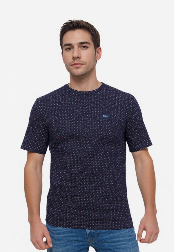 TOM TAILOR KURZARM - Print T-shirt - dunkelblau