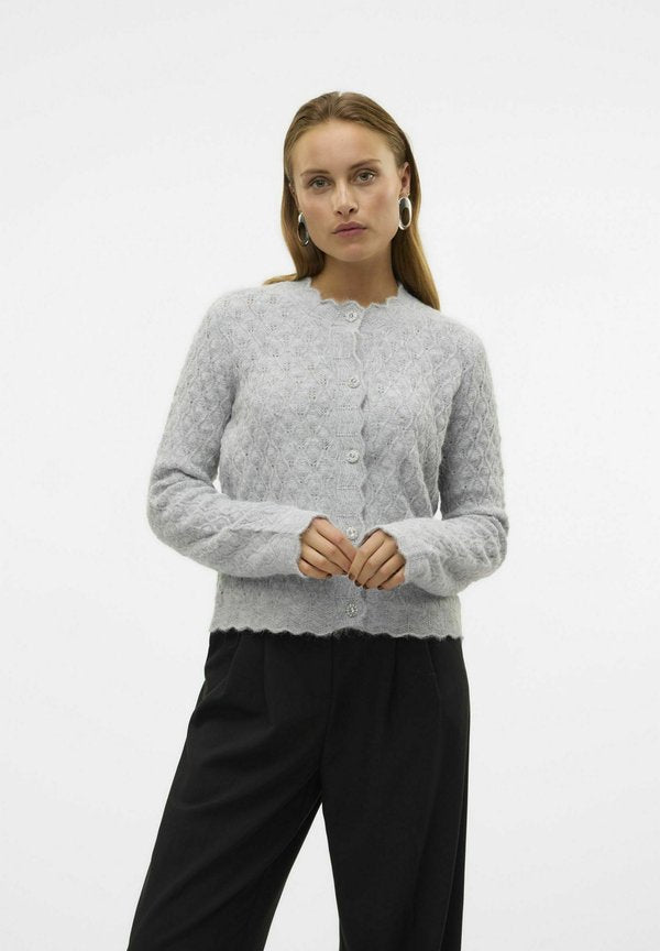 Vero Moda Knitted AWPURDIE Knit - Cardigan - light grey melange