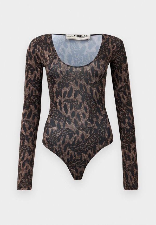 Fiorucci ANIMALIER PRINT SCOOP NECK