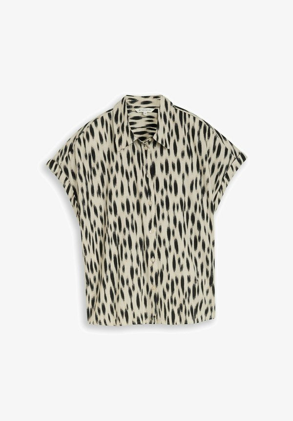 TOM TAILOR Button-down blouse - sand/stone/beige abstract dot