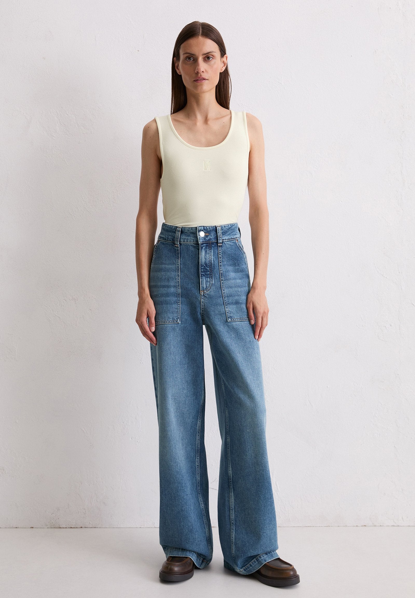Marc O'Polo WIDE FIT REGULAR LENGTH HIGH WAIST PATCHED POCKETS DARTS