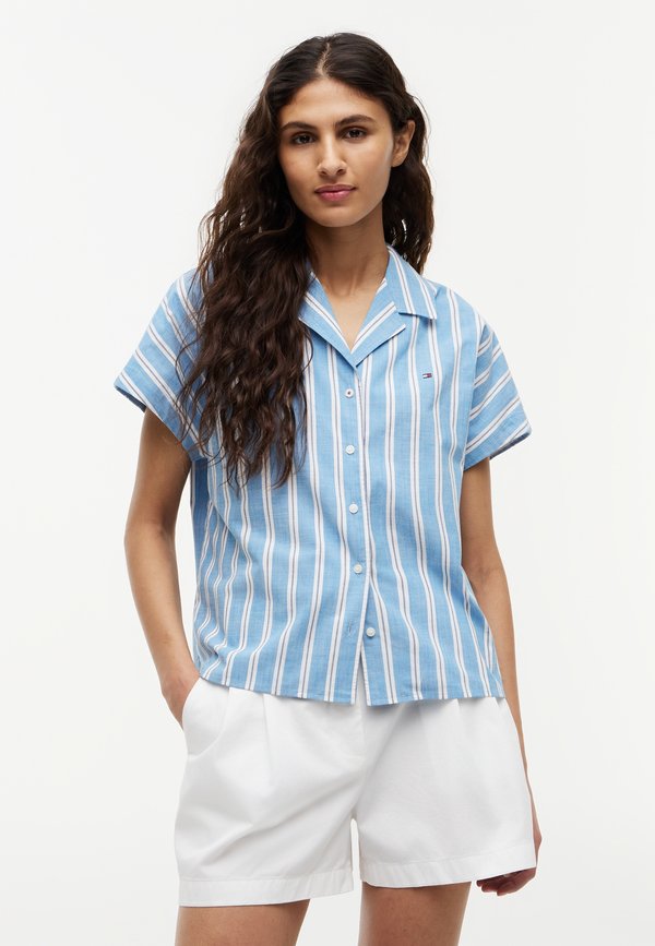 Tommy Hilfiger Button-down blouse - liquorice/breeze blue
