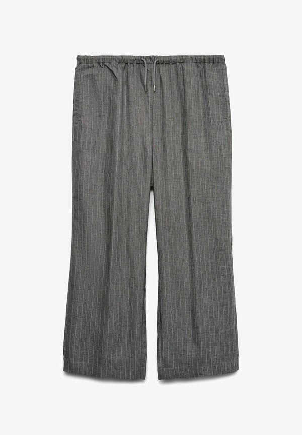 Vero Moda Curve VMCRHODA High waist - Trousers - dark grey melange