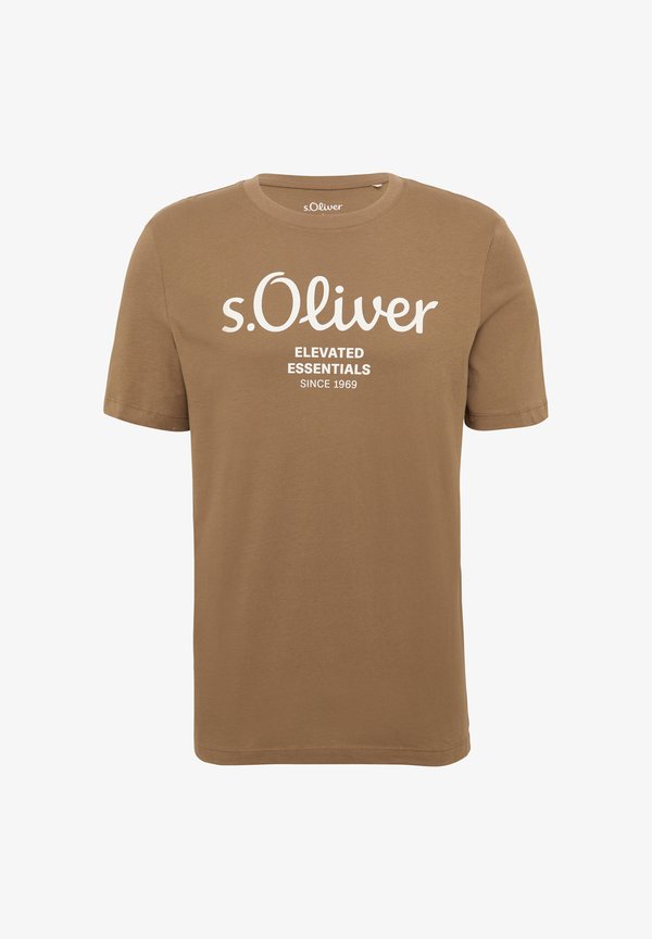s.Oliver KURZARM - Print T-shirt - sandstein