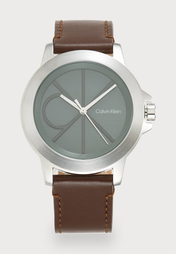 Calvin Klein RESET - Watch - silver-coloured/brown/green