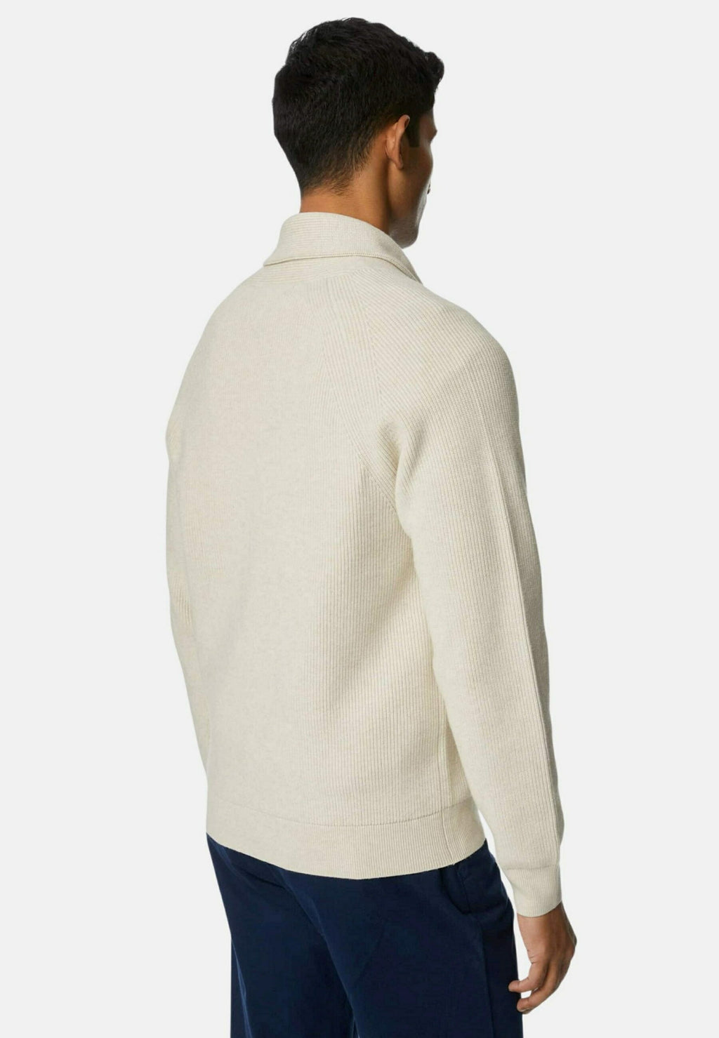 Marks & Spencer Cotton Blend Ribbed Shawl Collar