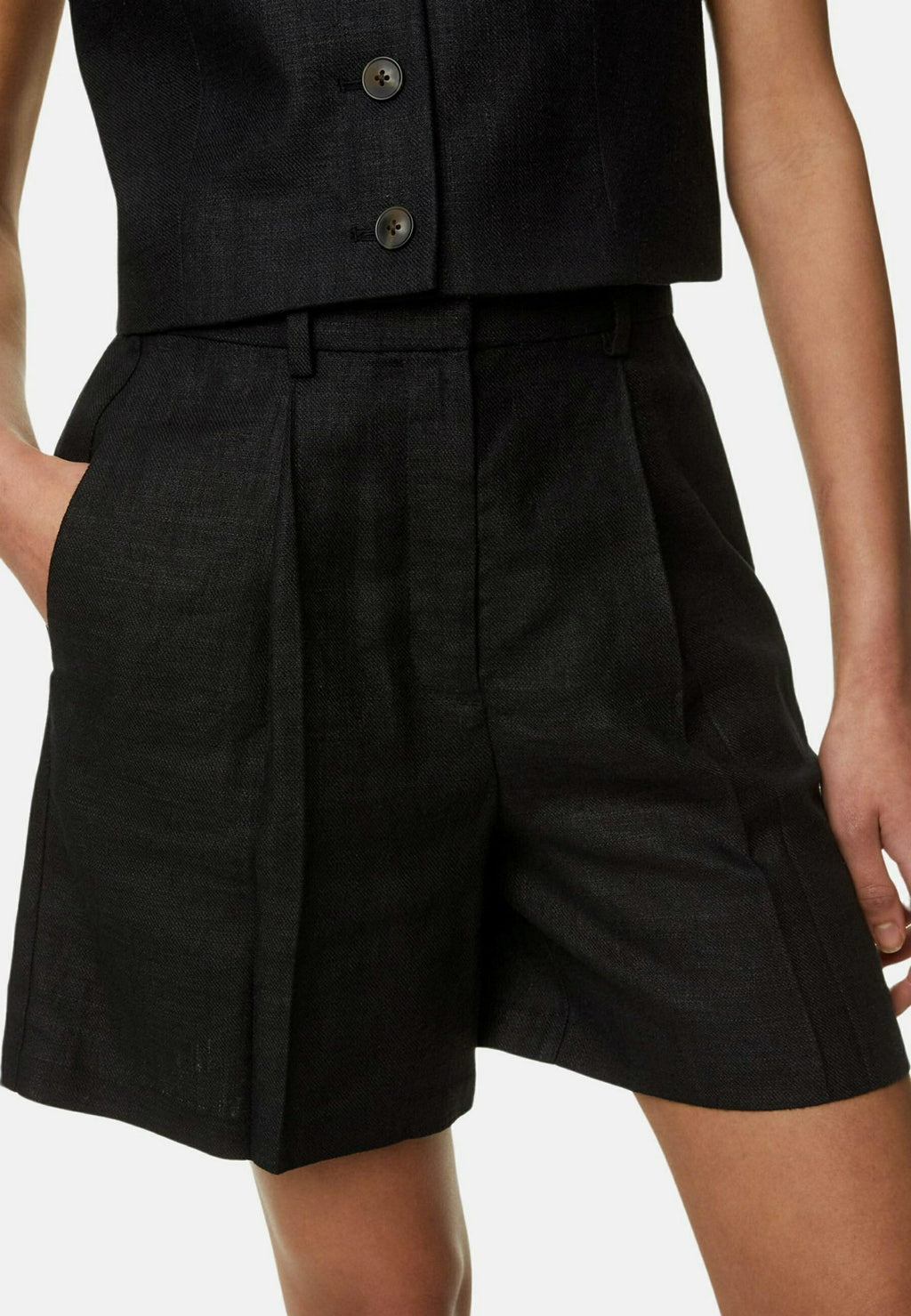 Marks & Spencer LINEN BLEND PLEATED FRONT