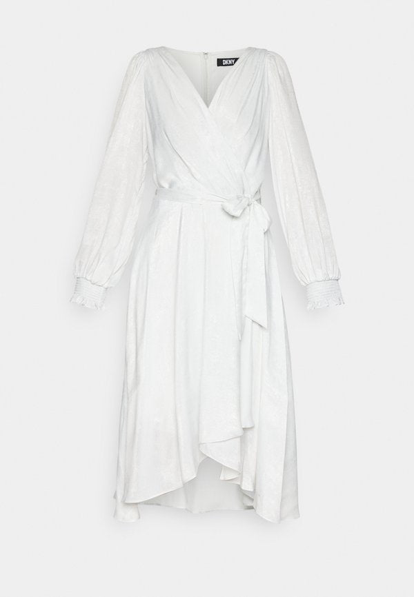DKNY BALLOON SLEEVE WRAP GOWN