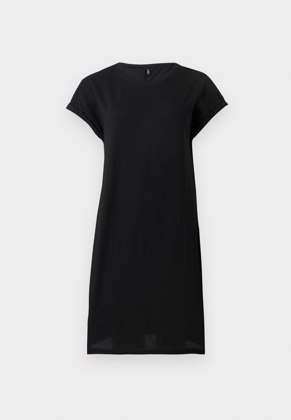 ONLY ONLBLOOM FOLD UP DRESS - Jersey dress - black