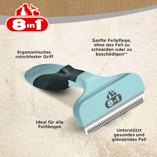 Hunde Unterfellbürste für große Hunde, Größe L 8in1