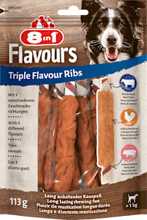 Hundeleckerli triple flavour Ribs 8in1