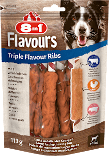 Hundeleckerli triple flavour Ribs 8in1