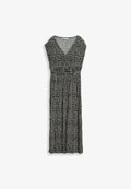 TOM TAILOR LOOSE FIT MAXI-KLEID MIT ALLOVER-PRINT - Day dress - abstract black grid design