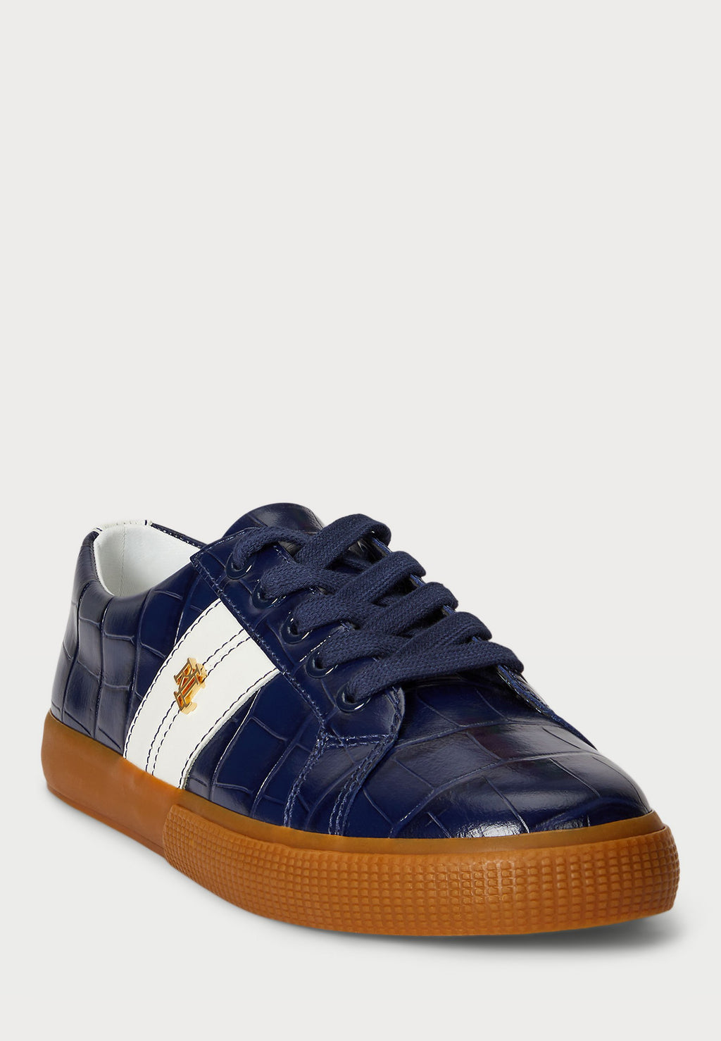 Lauren Ralph Lauren JANSON II CROC-EMBOSSED LEATHER SNEAKER