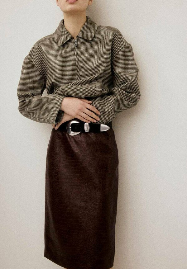 Mango Pencil skirt - bruin