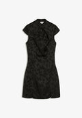 Bershka JACQUARD SATEEN - MINI DRESS - Day dress - black