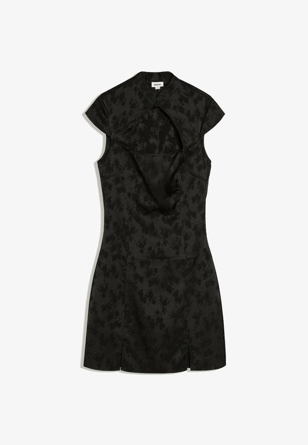 Bershka JACQUARD SATEEN - MINI DRESS - Day dress - black