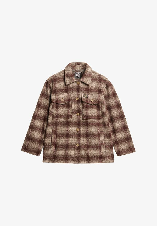 Superdry & Co HEAVYWEIGHT - Summer jacket - ivory ombre check