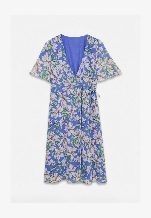 Vero Moda VMZILLE 2/4 WRAP LAYERED DRESS - Day dress - dazzling blue