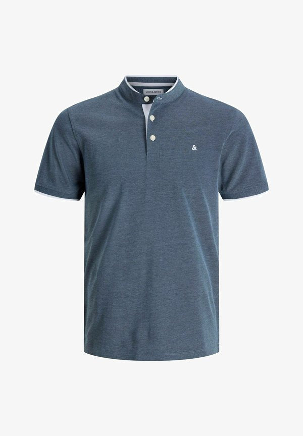 Jack & Jones JJEPAULOS MAO POLO SS NOOS - Basic T-shirt - blue mirage