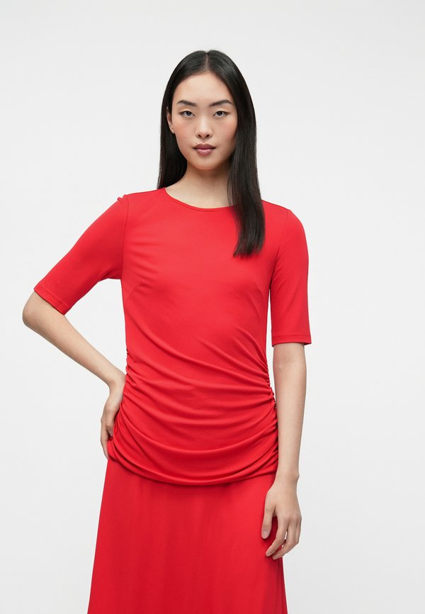 Tommy Hilfiger FESTIVE CREPE SLIM GATHERED MIDI DRESS