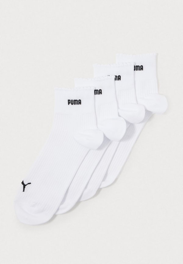 Puma WOMEN SCALLOP EDGE QUARTER 4 PACK  - Socks - white