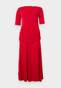 FESTIVE CREPE SLIM GATHERED MIDI DRESS Media 1