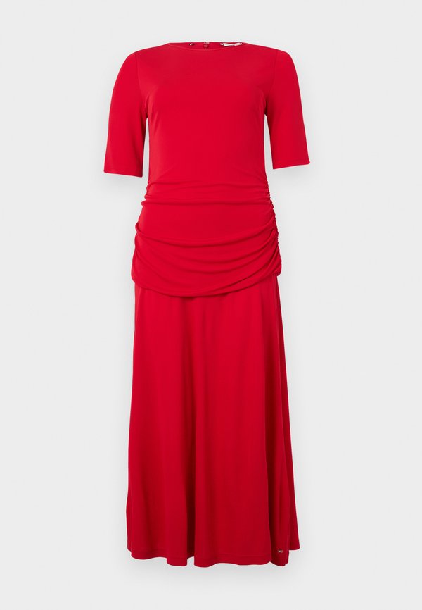 Tommy Hilfiger FESTIVE CREPE SLIM GATHERED MIDI DRESS
